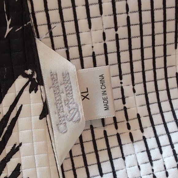 Christopher and Banks SzXL 3/4 Sleeve Black&White Floral Jacket w 1 Button EUC - Picture 7 of 13